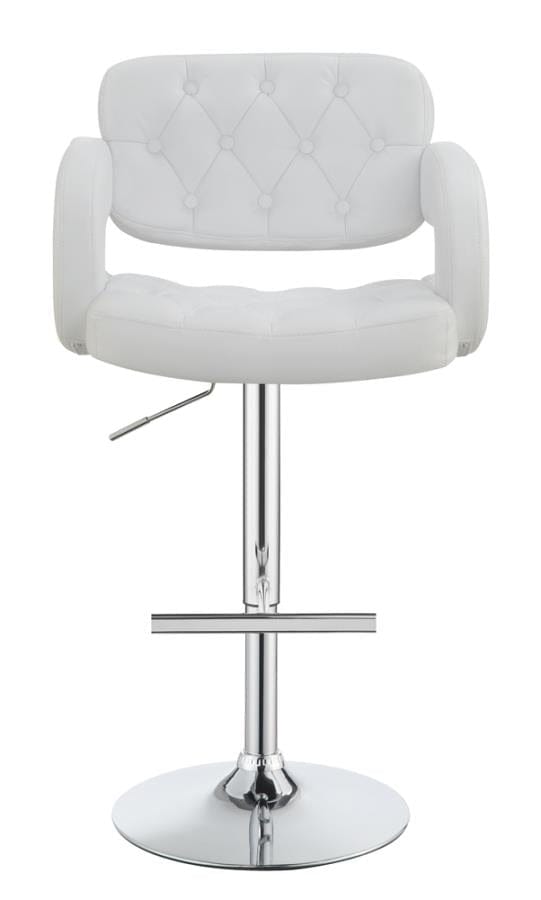 Brandi 29" Adjustable Height Bar Stool Chrome and White