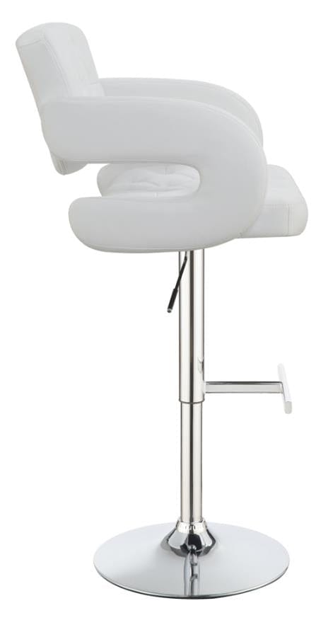 Brandi 29" Adjustable Height Bar Stool Chrome and White