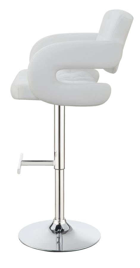 Brandi 29" Adjustable Height Bar Stool Chrome and White