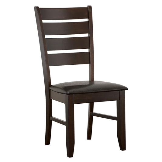 Dalila Ladder Back Side Chairs Cappuccino and Black (Set of 2)