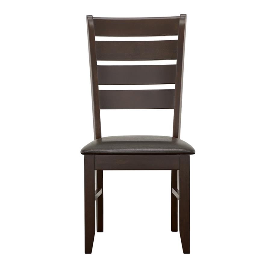 Dalila Ladder Back Side Chairs Cappuccino and Black (Set of 2)