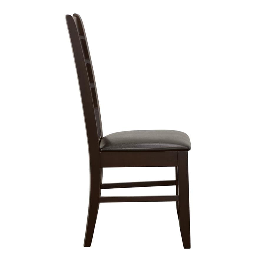 Dalila Ladder Back Side Chairs Cappuccino and Black (Set of 2)