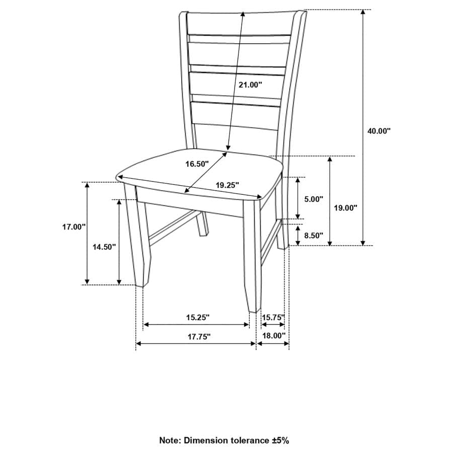Dalila Ladder Back Side Chairs Cappuccino and Black (Set of 2)