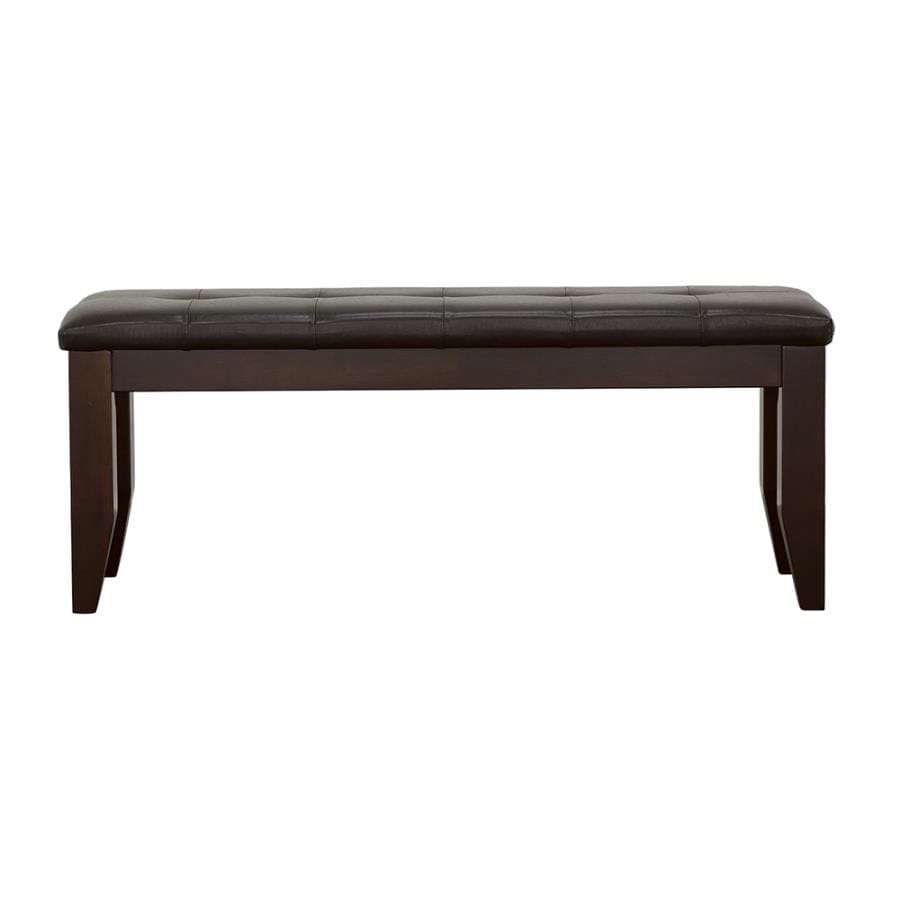 Dalila Tufted Upholstered Dining Bench Cappuccino and Black