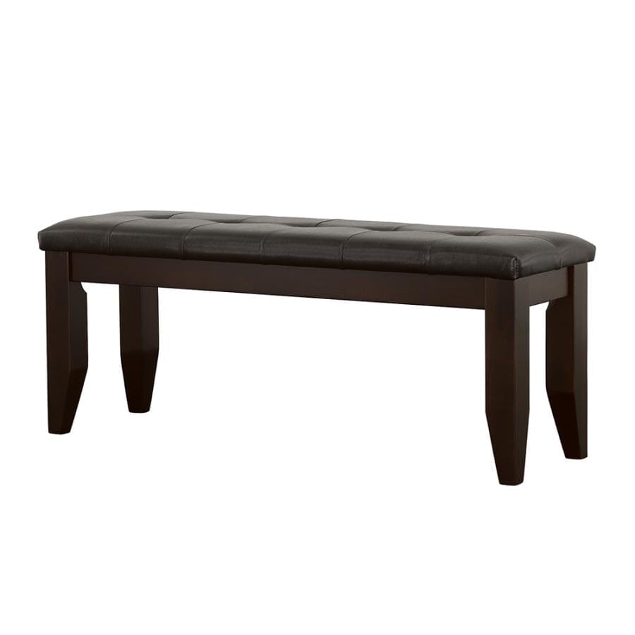 Dalila Tufted Upholstered Dining Bench Cappuccino and Black