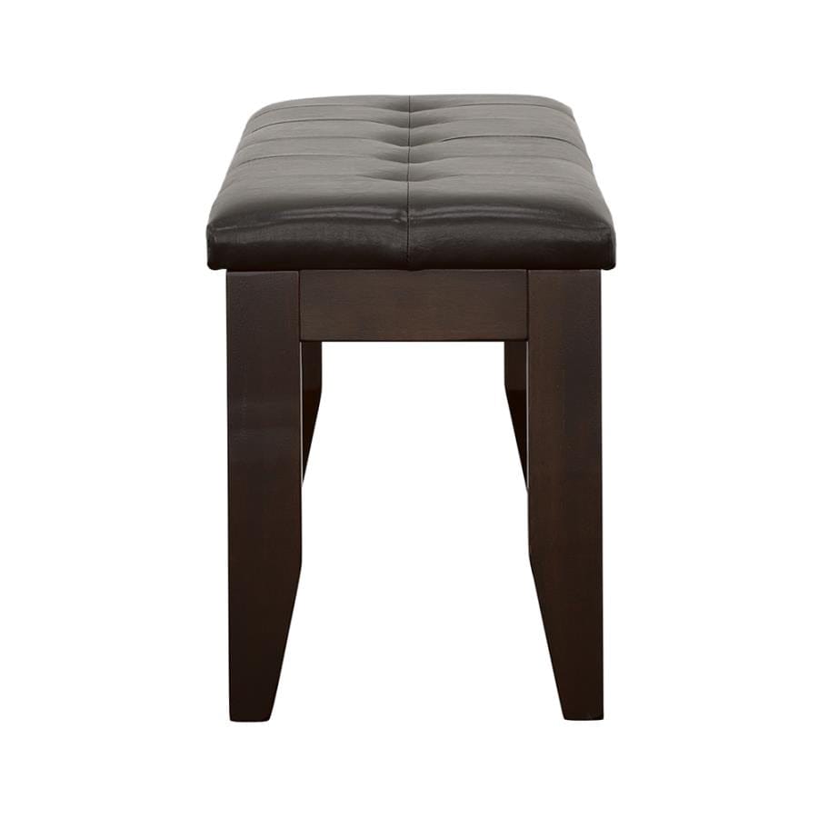 Dalila Tufted Upholstered Dining Bench Cappuccino and Black