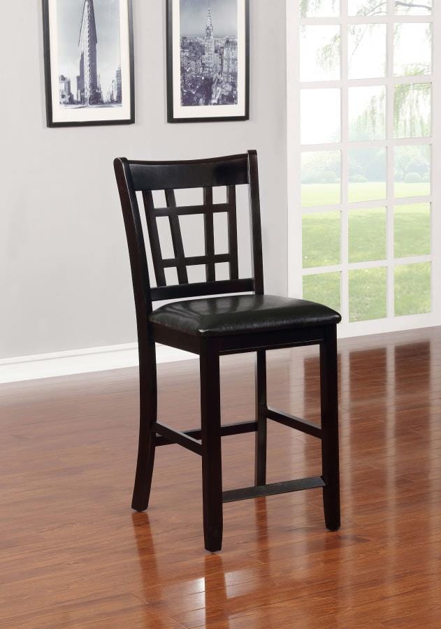Lavon Upholstered Counter Height Stools Black and Espresso (Set of 2)