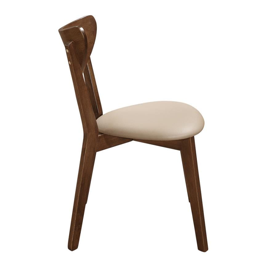 Kersey Dining Side Chairs with Curved Backs Beige and Chestnut (Set of 2)
