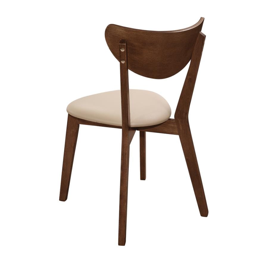 Kersey Dining Side Chairs with Curved Backs Beige and Chestnut (Set of 2)