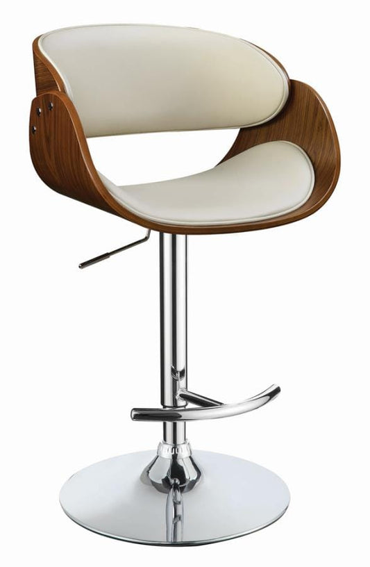 Dana Adjustable Bar Stool Ecru and Chrome