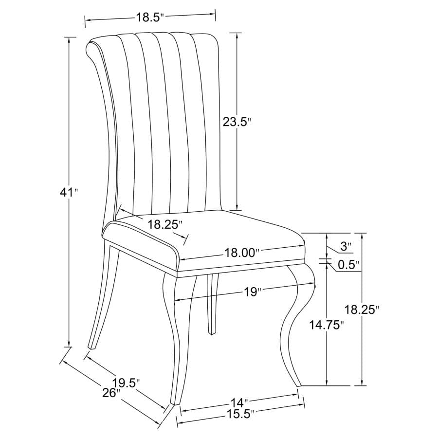 Betty Upholstered Side Chairs Black and Chrome (Set of 4)