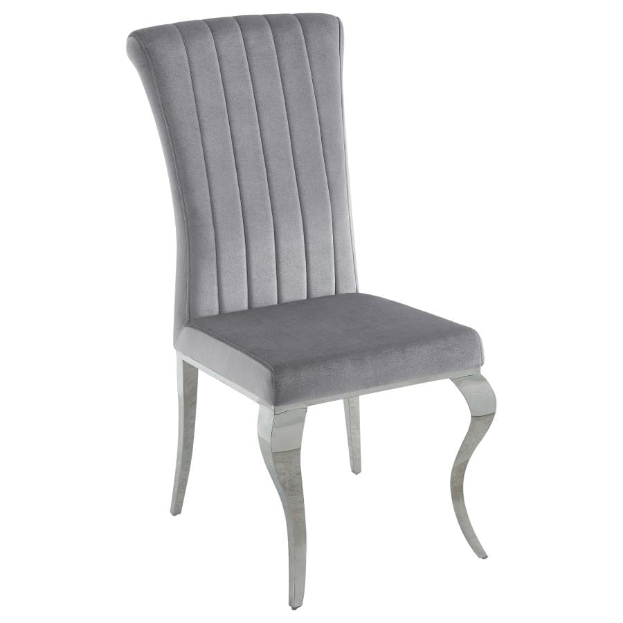 Betty Upholstered Side Chairs Grey and Chrome (Set of 4)