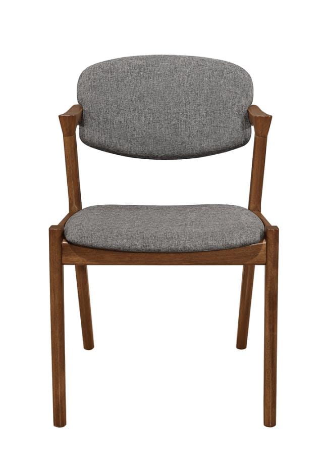 Malone Dining Side Chairs Grey and Dark Walnut (Set of 2)