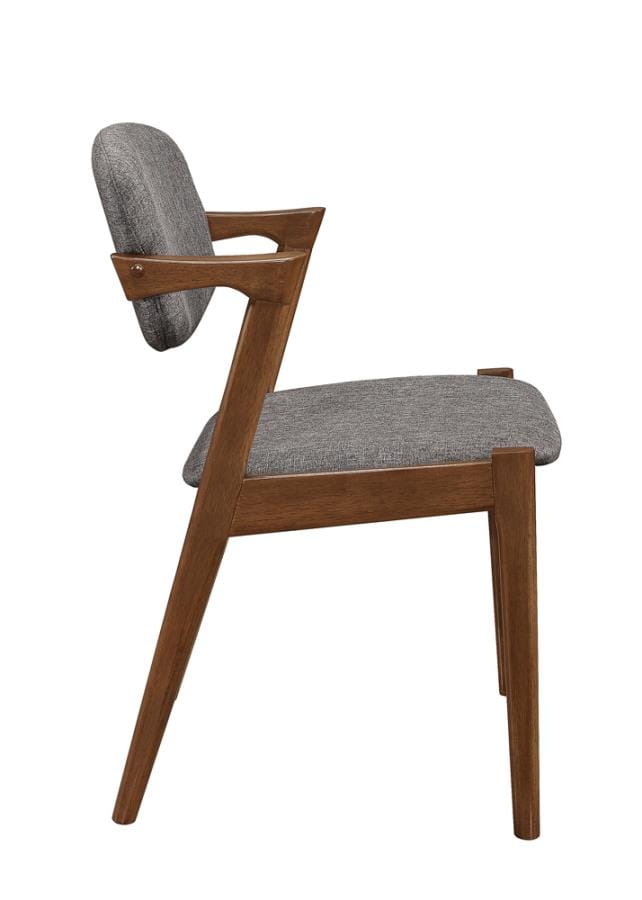 Malone Dining Side Chairs Grey and Dark Walnut (Set of 2)