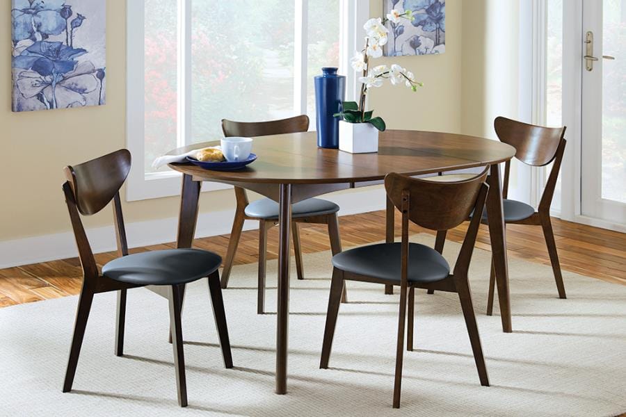 Malone Upholstered Dining Chairs Dark Walnut and Black (Set of 2)
