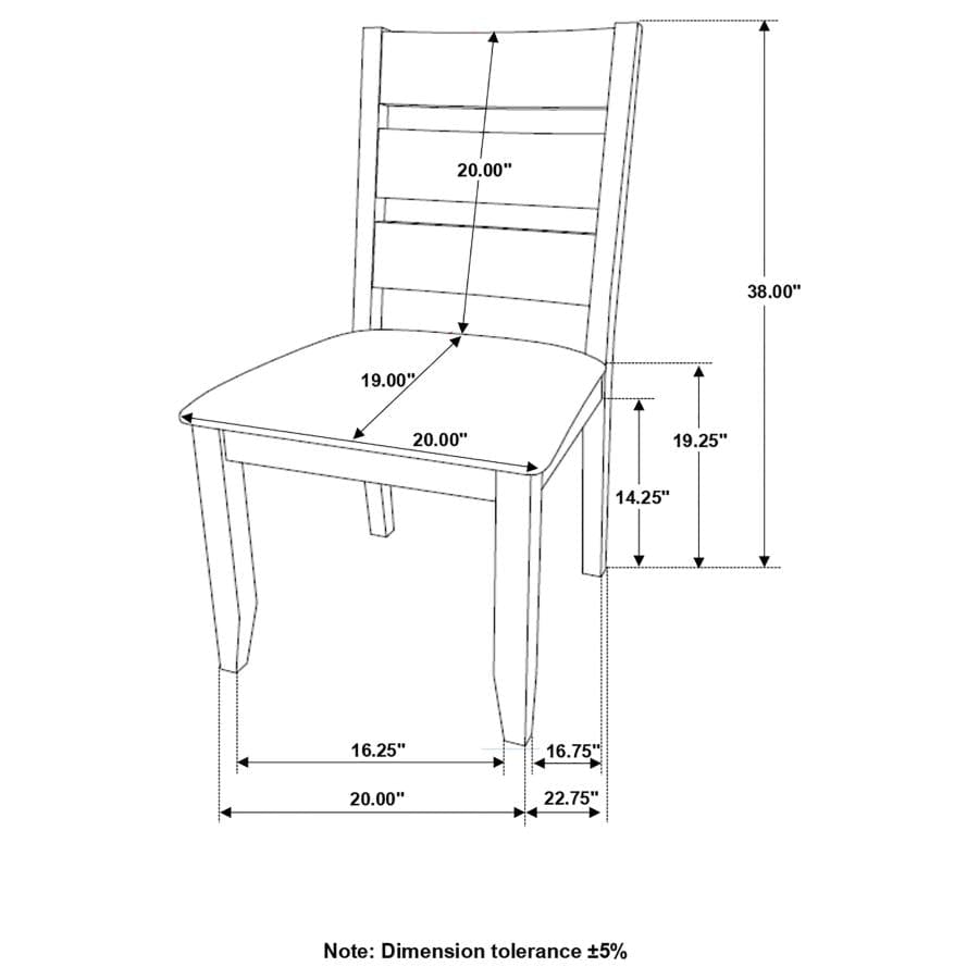 Alston Ladder Back Dining Side Chairs Knotty Nutmeg and Grey (Set of 2)
