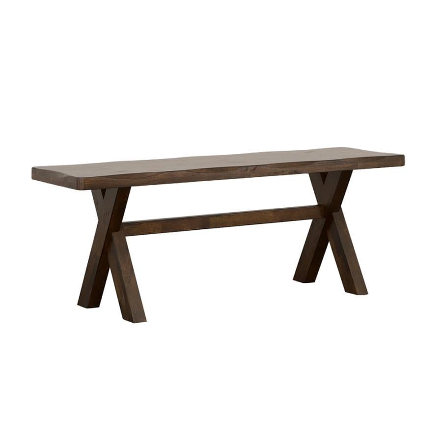 Alston X-shaped Dining Bench Knotty Nutmeg