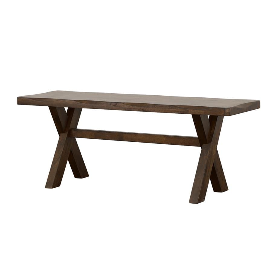 Alston X-shaped Dining Bench Knotty Nutmeg