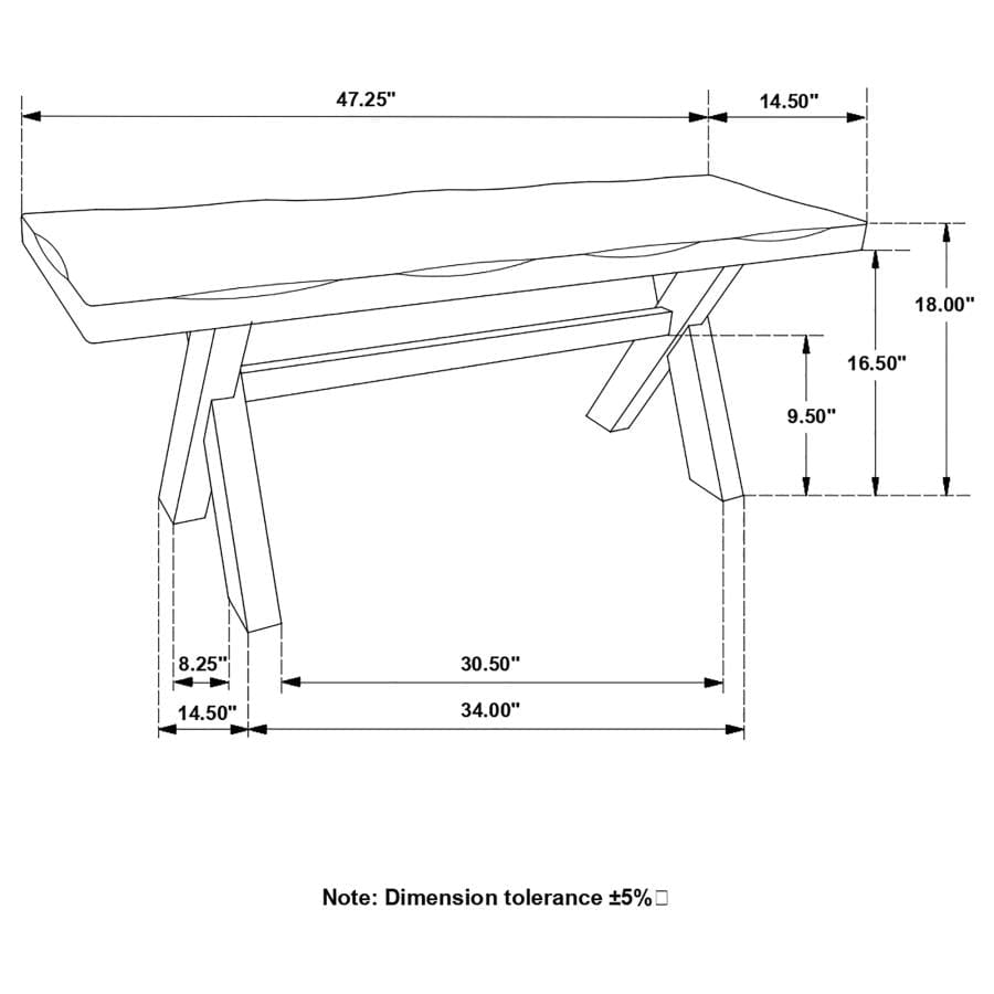 Alston X-shaped Dining Bench Knotty Nutmeg