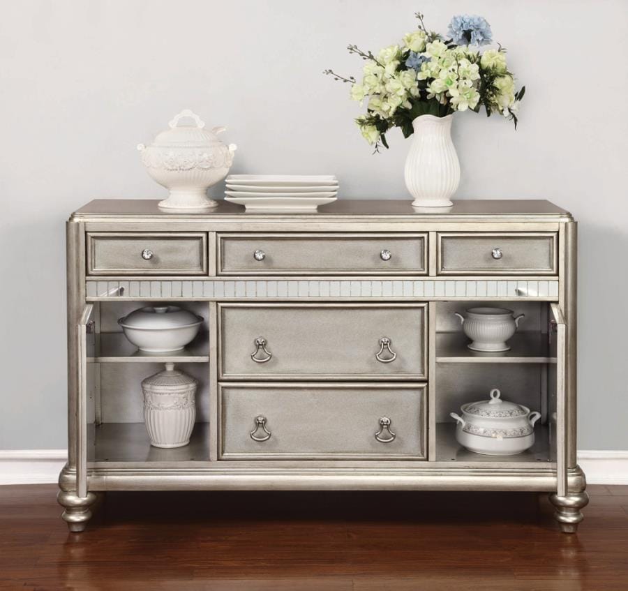 Danette 5-drawer Dining Server Metallic Platinum