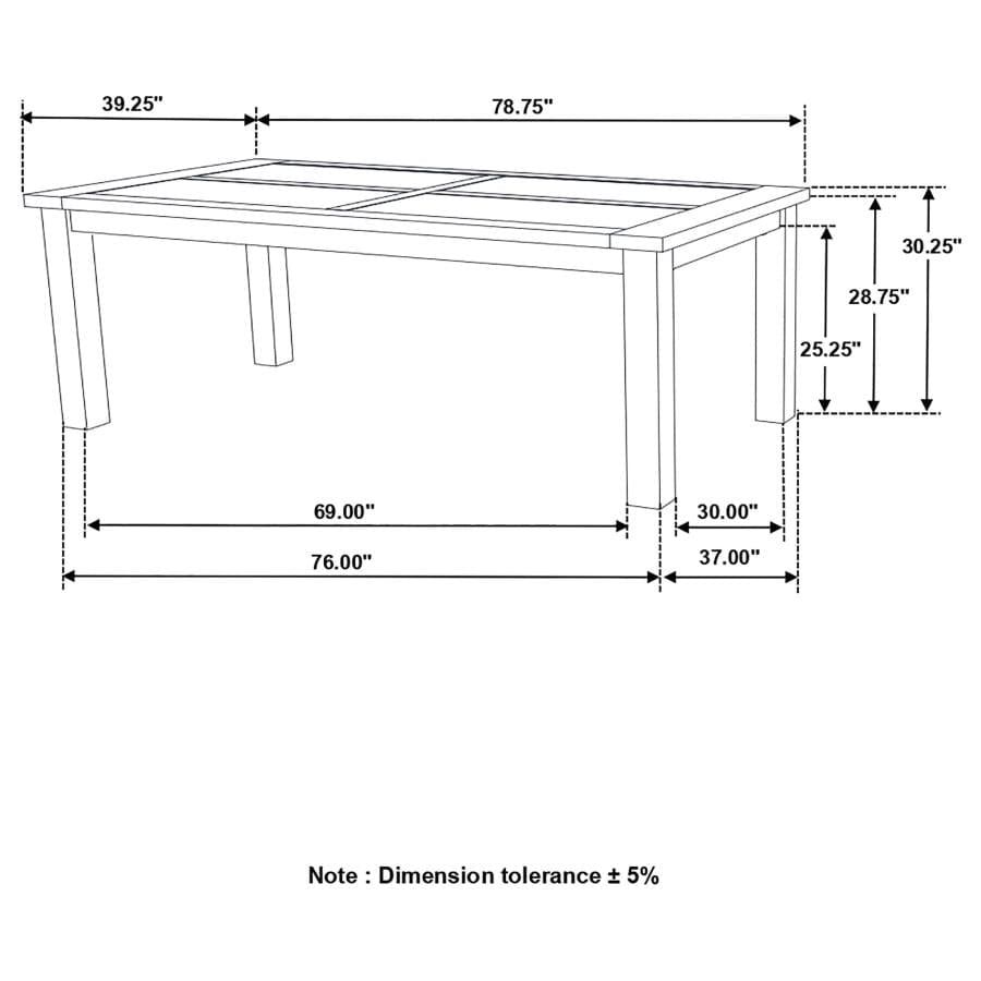 Coleman Rectangular Dining Table Rustic Golden Brown