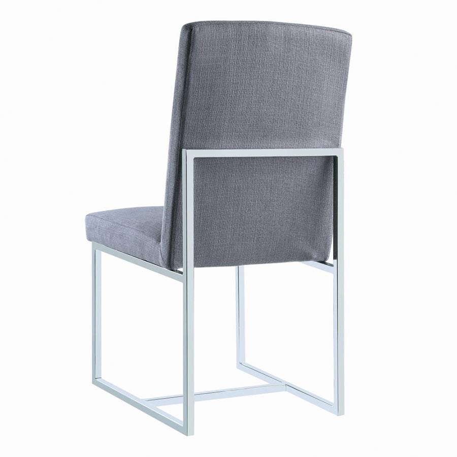 Mackinnon Upholstered Side Chairs Grey and Chrome (Set of 2)
