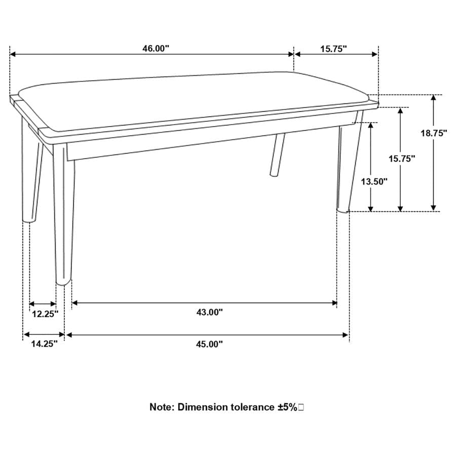 Alfredo Upholstered Dining Bench Grey and Natural Walnut