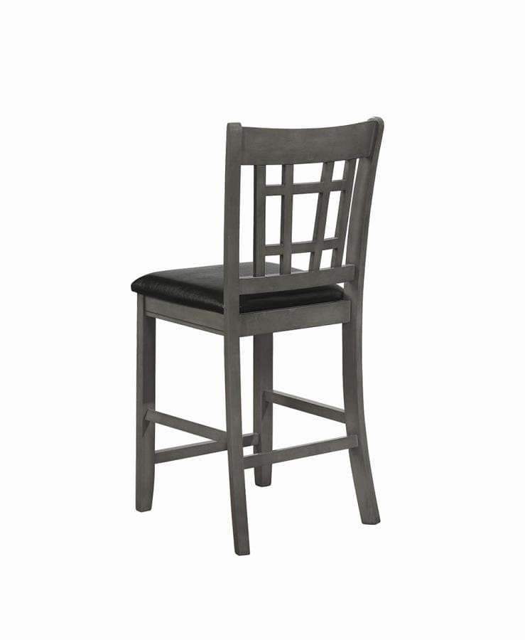 Lavon Upholstered Counter Height Stools Black and Medium Grey (Set of 2)