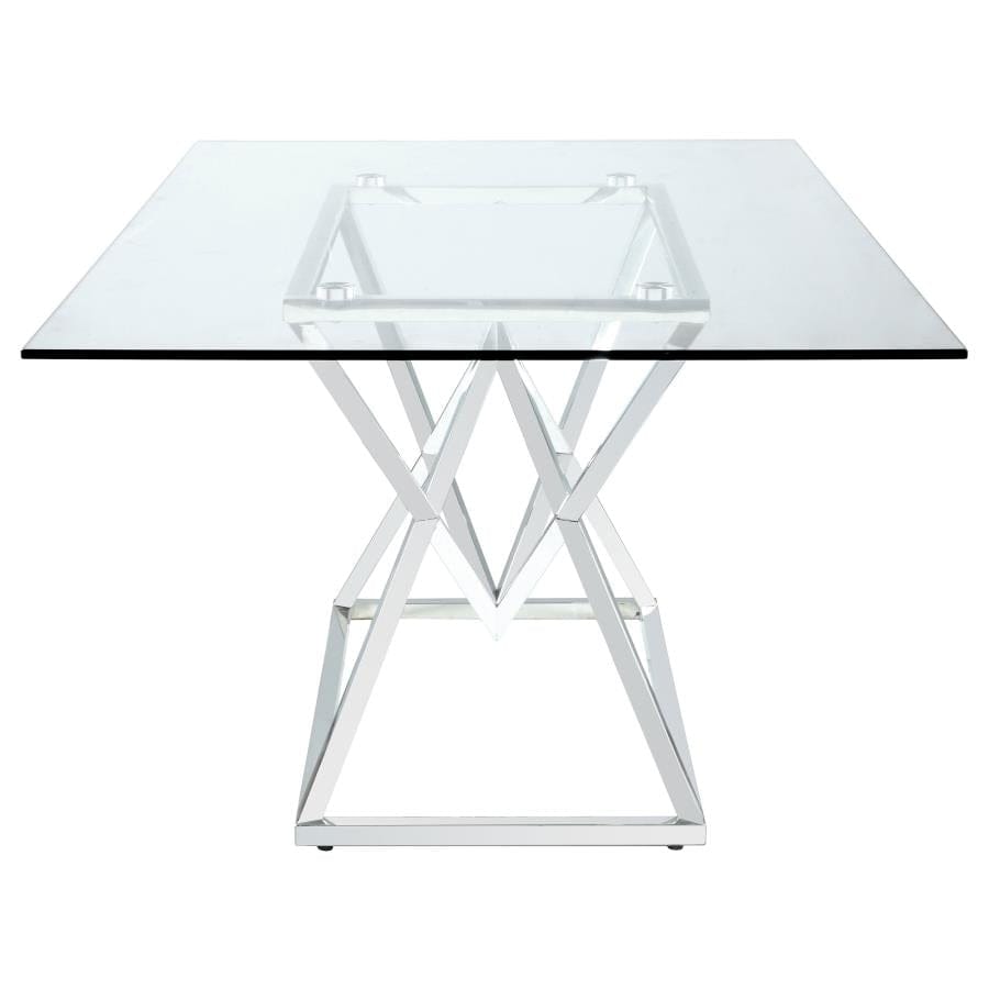 Beaufort Rectangle Glass Top Dining Table Chrome