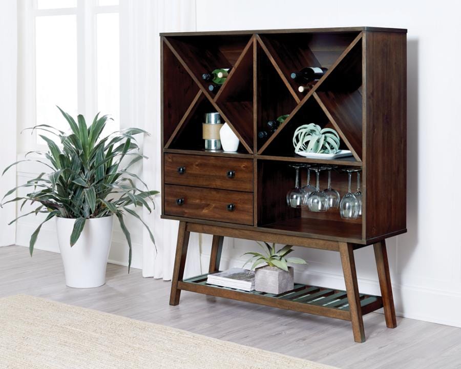 Crewe 2-drawer Wine Cabinet Desert Teak