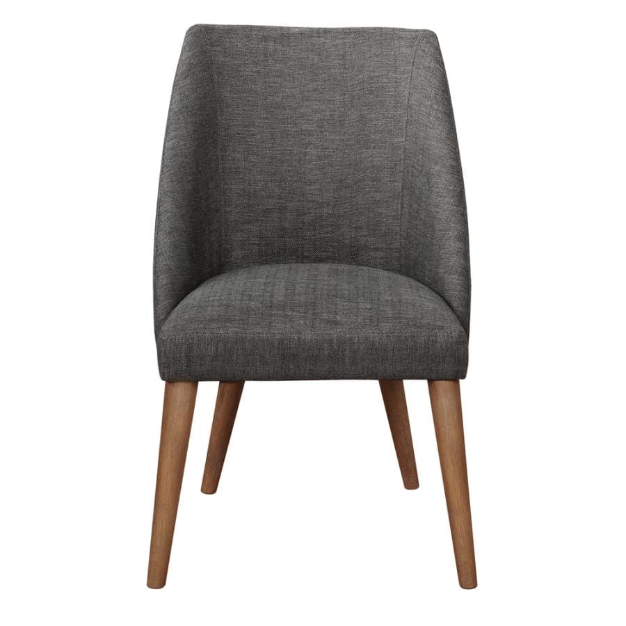 Beverly Upholstered Side Chairs Dark Grey and Dark Cocoa (Set of 2)