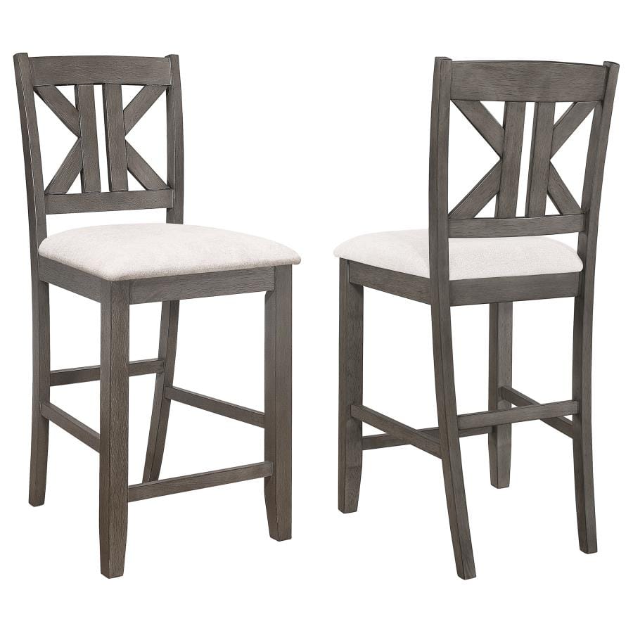Athens Upholstered Seat Counter Height Stools Light Tan (Set of 2)