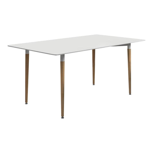 Breckenridge Rectangle Dining Table Matte White and Natural Oak