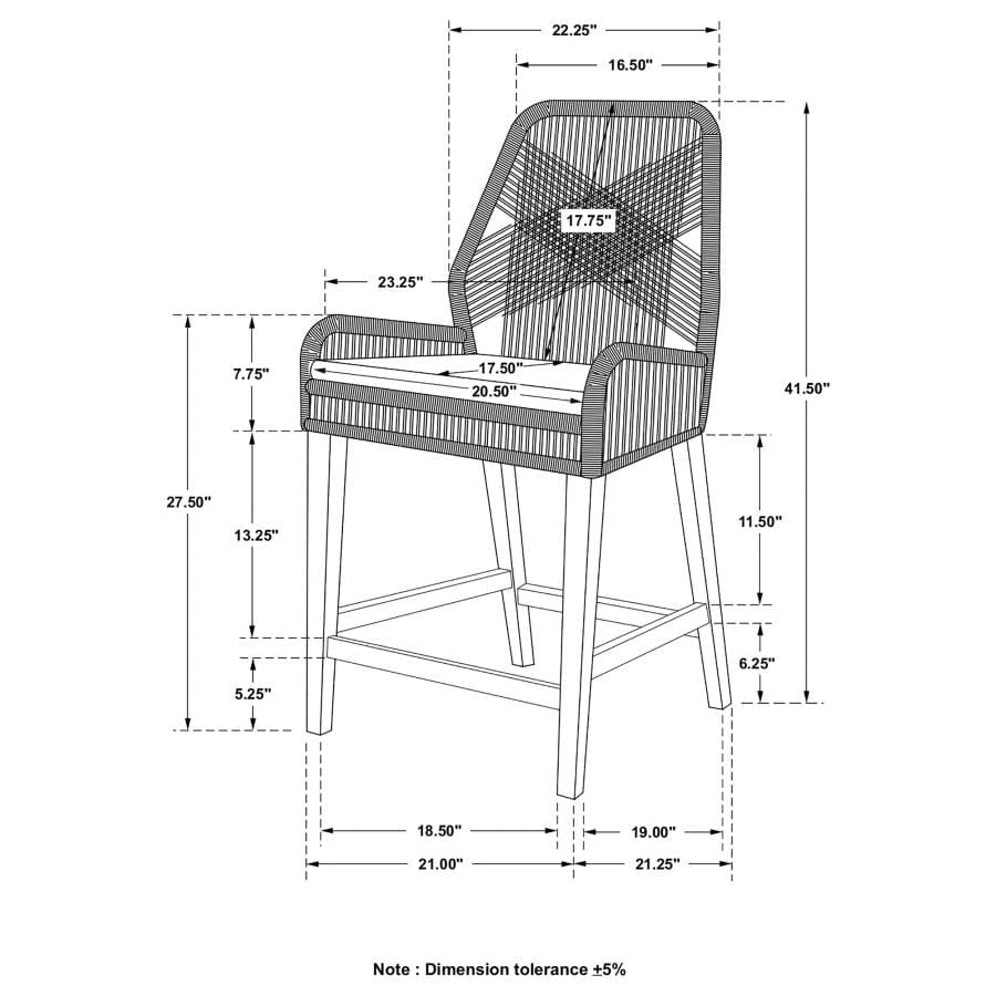 Nakia Woven Rope Back Counter Height Stools (Set of 2)