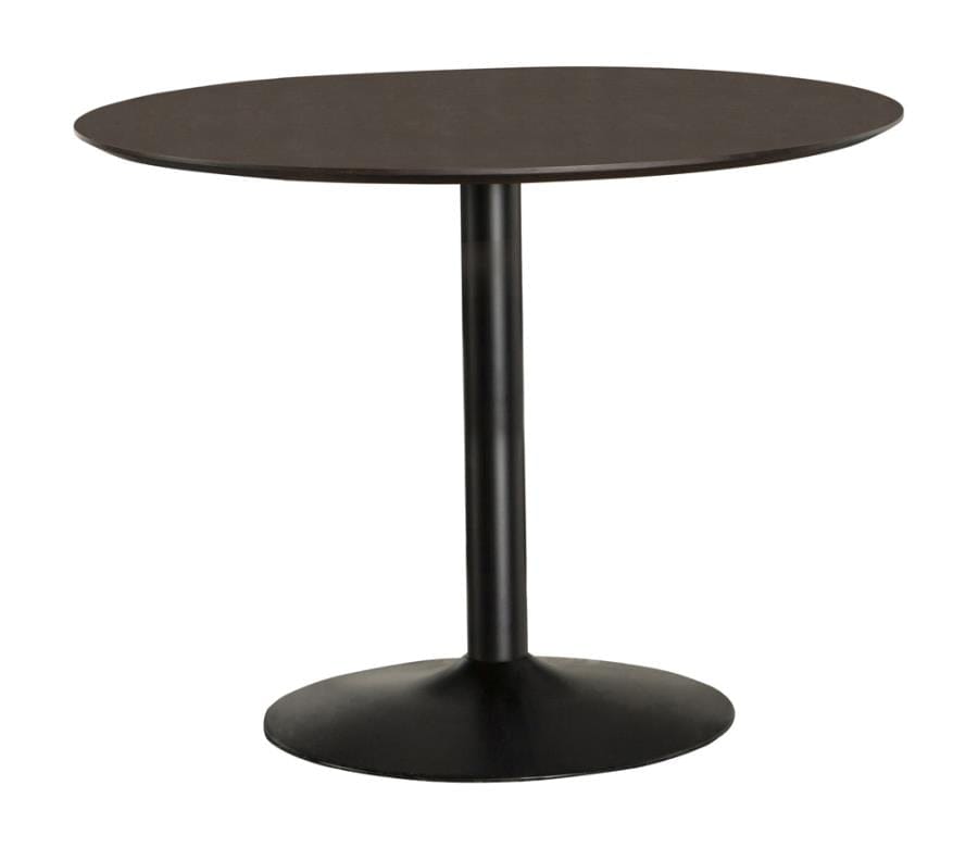 Cora Round Dining Table Walnut and Black