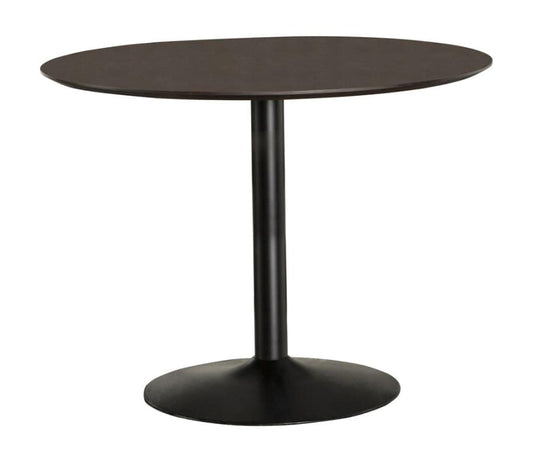 Cora Round Dining Table Walnut and Black