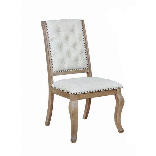 Brockway Cove Tufted Side Chairs Cream and Barley Brown (Set of 2)