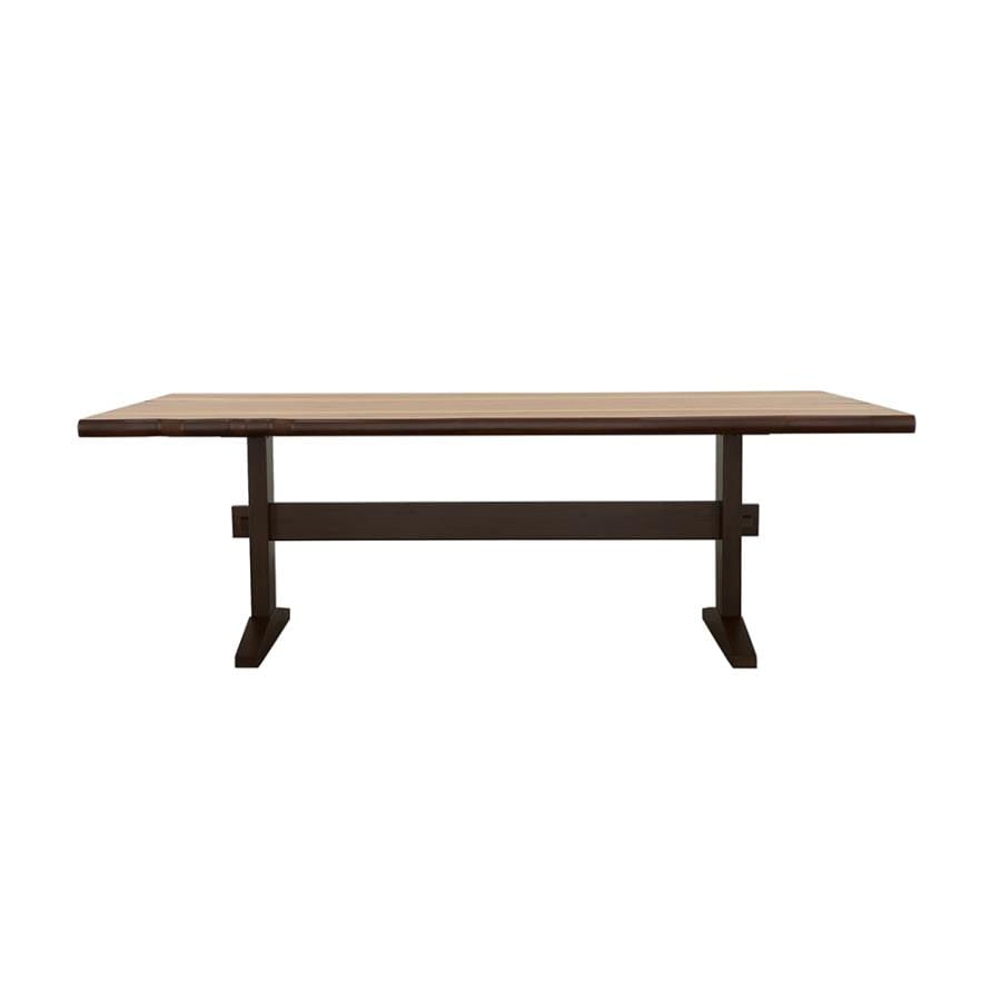 Bexley Live Edge Trestle Dining Table Natural Honey and Espresso