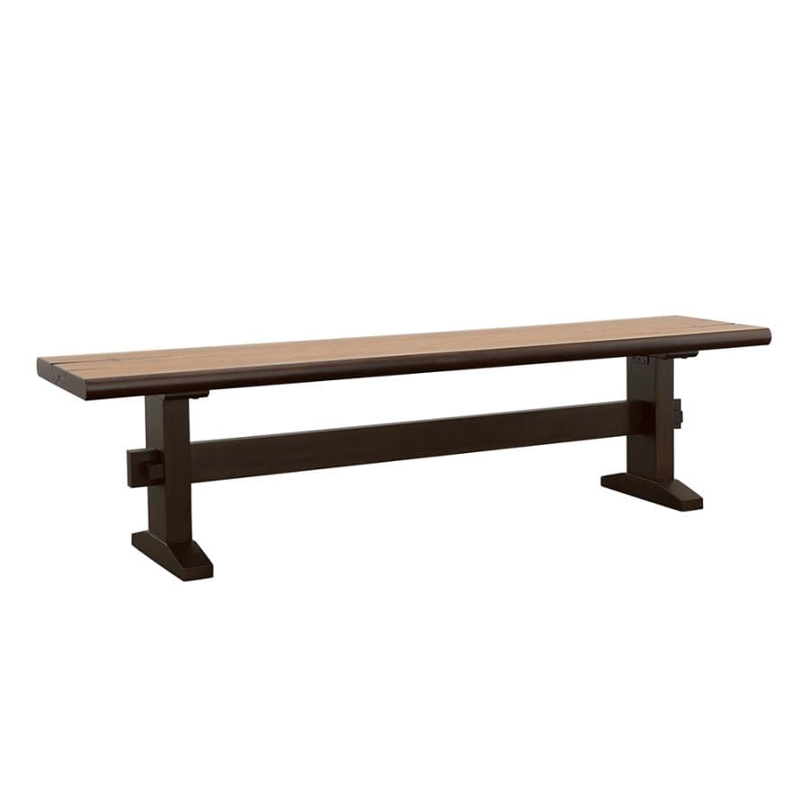 Bexley Trestle Bench Natural Honey and Espresso