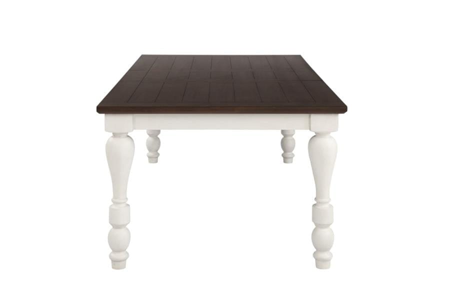 Madelyn Dining Table with Extension Leaf Dark Cocoa and Coastal White