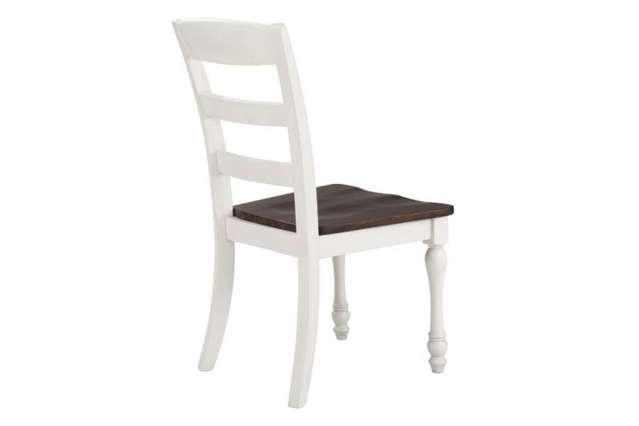 Madelyn Ladder Back Side Chairs Dark Cocoa and Coastal White (Set of 2)