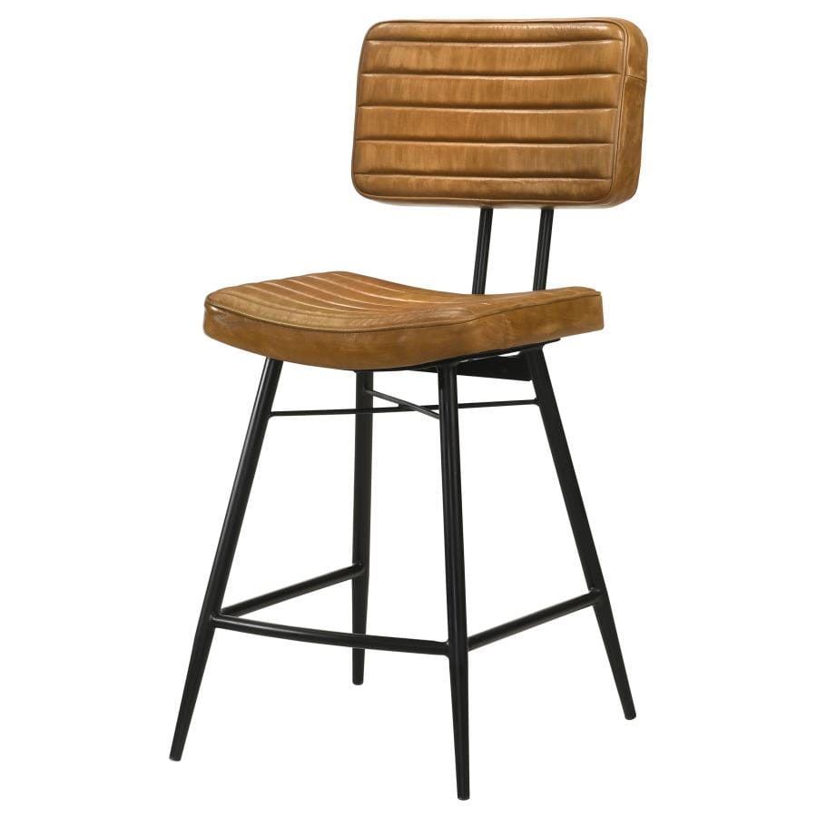 Partridge Upholstered Counter Height Stools with Footrest (Set of 2)