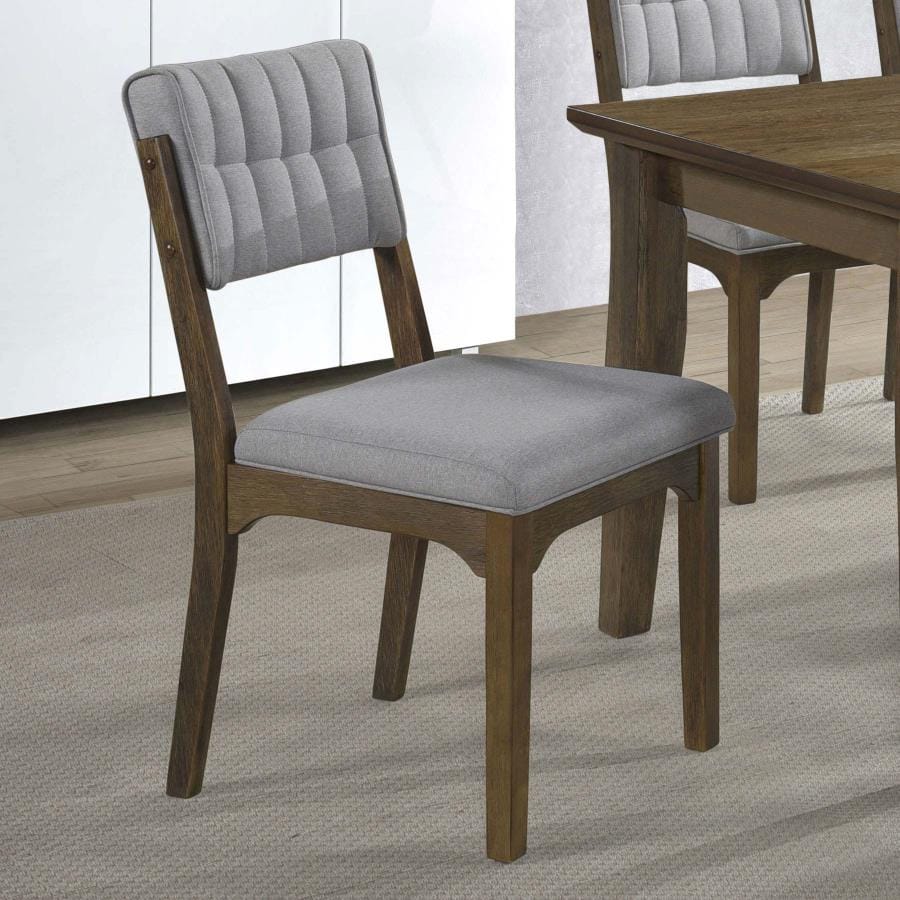 Rayleene Tufted Bach Side Chairs Grey and Medium Brown (Set of 2)