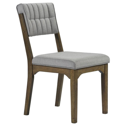 Rayleene Tufted Bach Side Chairs Grey and Medium Brown (Set of 2)