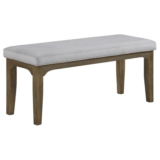 Rayleene Upholstered Bench Grey and Medium Brown