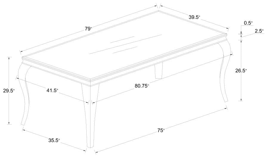 Carone Rectangular Glass Top Dining Table White and Chrome