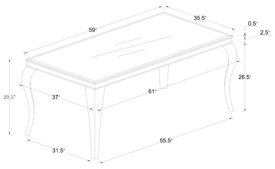 Carone Glass Top Dining Table White and Chrome