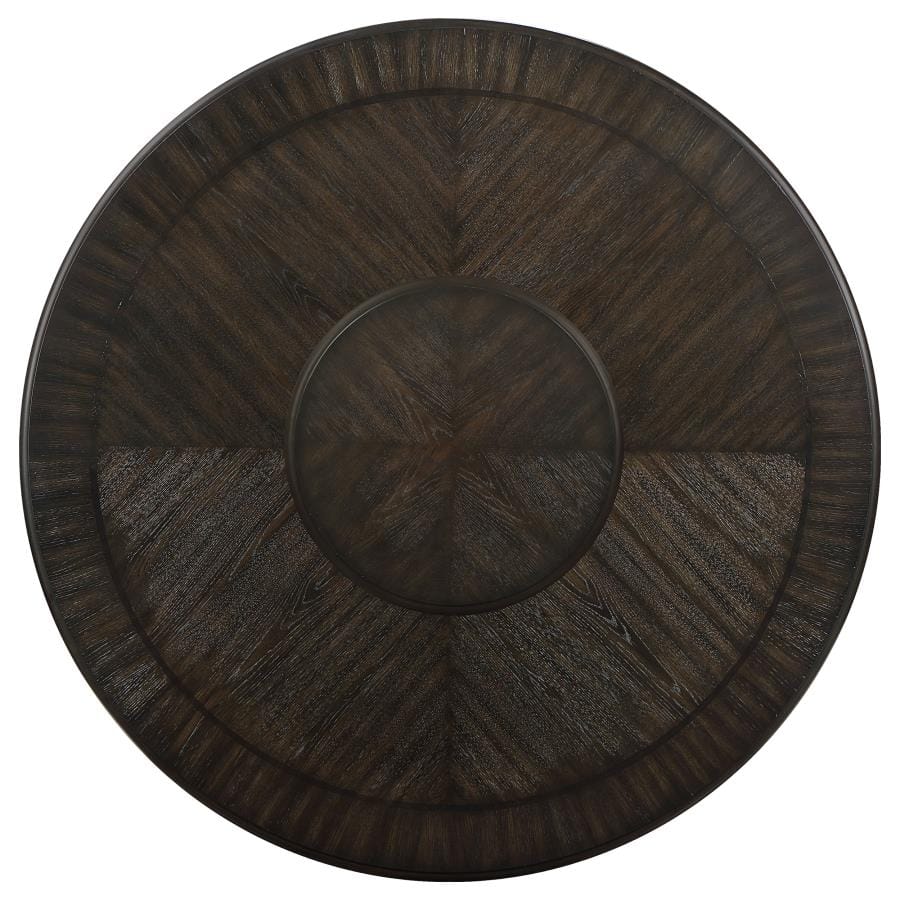 Twyla Round Dining Table with Removable Lazy Susan Dark Cocoa