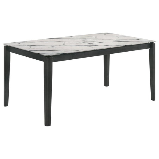 Stevie Rectangular Dining Table with Faux Marble Top