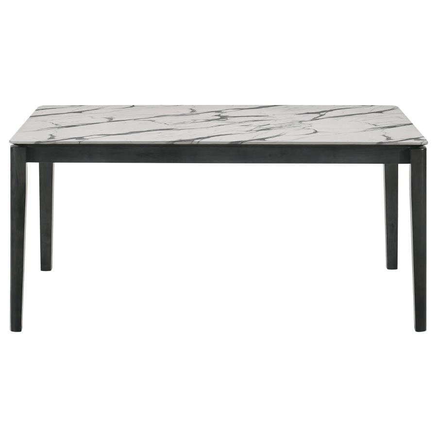 Stevie Rectangular Dining Table with Faux Marble Top